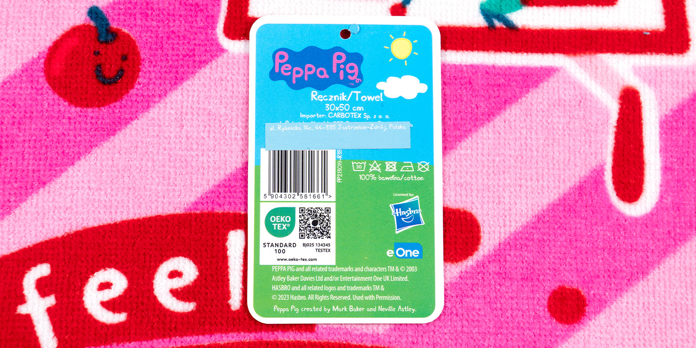 Ręcznik 30x50 cm peppa wisienki